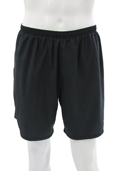 Nike Men Bermuda Shorts Black Polyester Drawstring Sports Size L