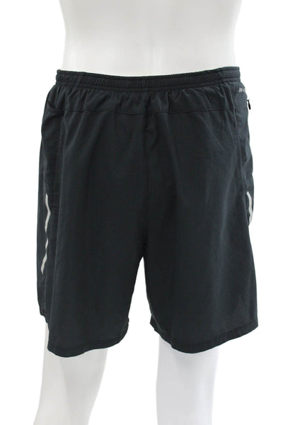 Nike Men Bermuda Shorts Black Polyester Drawstring Sports Size L