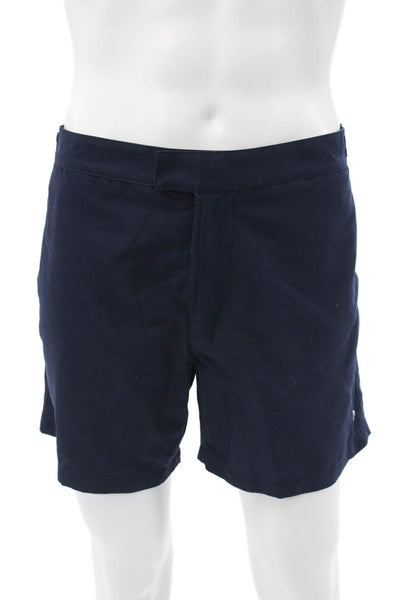 Loro Piana Mens Swim Shorts Blue Polyester Buckle Size L