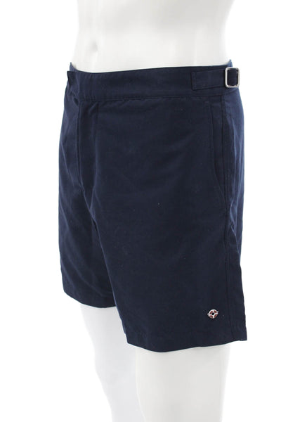 Loro Piana Mens Swim Shorts Blue Polyester Buckle Size L