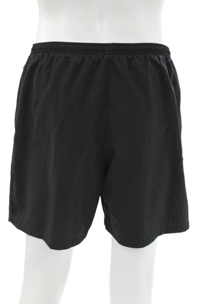 Nike Mens Athletic Shorts Black 100% Polyester Drawstring Size L