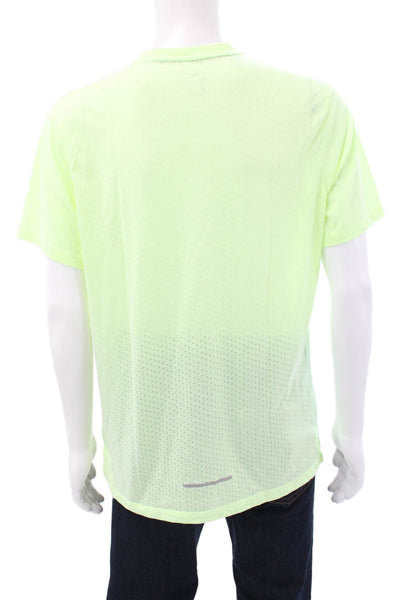 Nike Mens Yellow Basic T-Shirt Polyester Short Sleeve Round Neck Size L