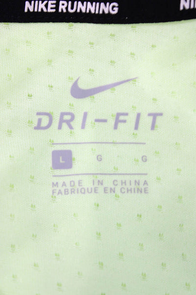 Nike Mens Yellow Basic T-Shirt Polyester Short Sleeve Round Neck Size L