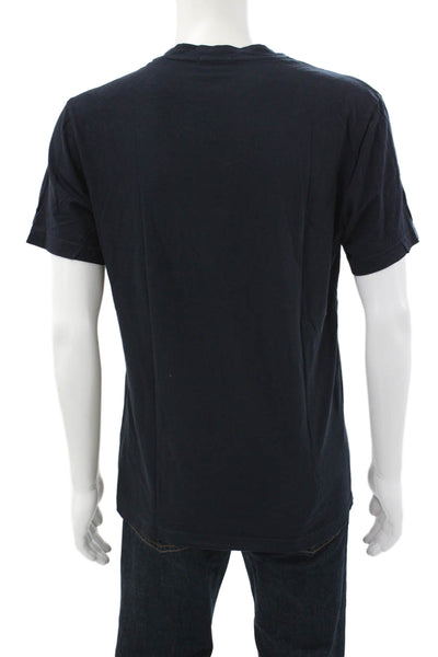 Standard James Perse Mens Basic V-Neck T-Shirt Blue Cotton Size 2