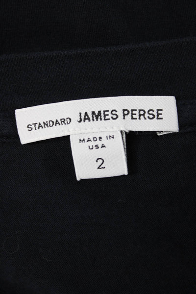 Standard James Perse Mens Basic V-Neck T-Shirt Blue Cotton Size 2