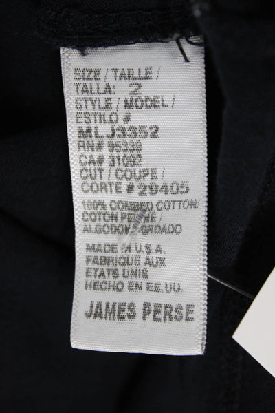 Standard James Perse Mens Basic V-Neck T-Shirt Blue Cotton Size 2