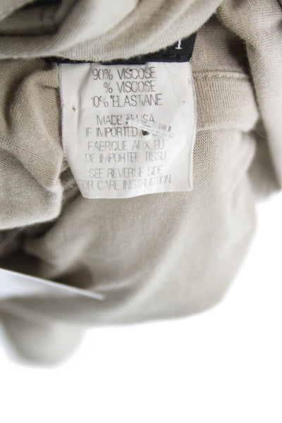 Theory Womens Tunic T Shirt Beige Scoop Neck Short Sleeve Size S