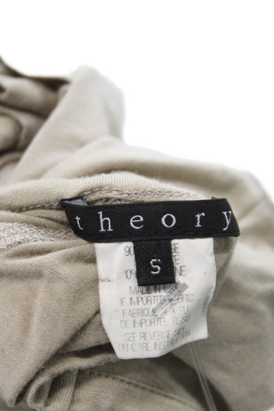 Theory Womens Tunic T Shirt Beige Scoop Neck Short Sleeve Size S