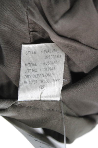 Theory Womens Brown Cotton Collared Button-Up Basic Long Sleeve Petite Size S