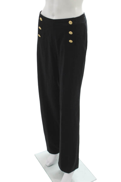 Gerard Darel Womens Black Solid Polyester Trousers Inseam 30 Size 36