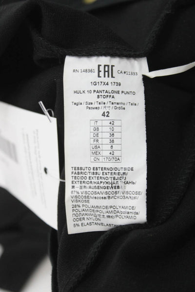 Pinko Womens Black Pants Viscose Polyamide Solid 28in Inseam Size 6