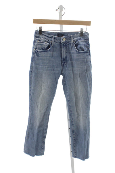 Mother Womens Cropped Blue High Rise Jeans Size 26