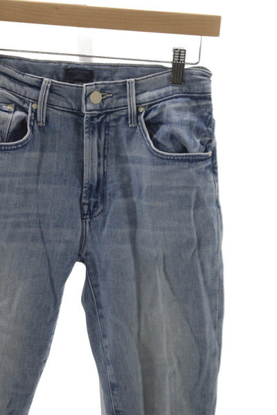 Mother Womens Cropped Blue High Rise Jeans Size 26