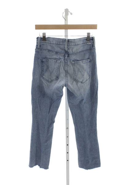 Mother Womens Cropped Blue High Rise Jeans Size 26