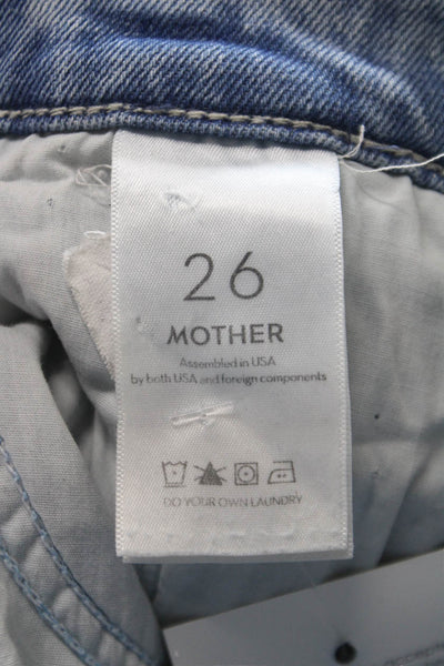 Mother Womens Cropped Blue High Rise Jeans Size 26