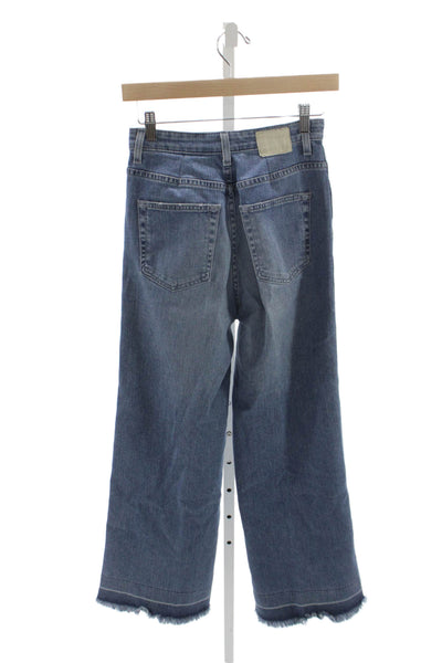 AG Adriano Goldschmied Womens High Rise Wide Leg Jeans Blue Cotton Size 26
