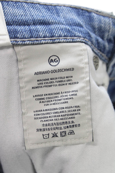 AG Adriano Goldschmied Womens High Rise Wide Leg Jeans Blue Cotton Size 26