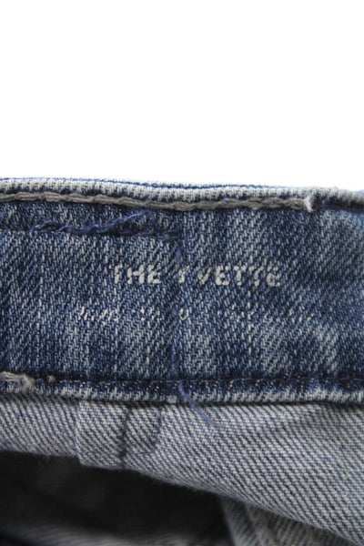 AG Adriano Goldschmied Womens High Rise Wide Leg Jeans Blue Cotton Size 26