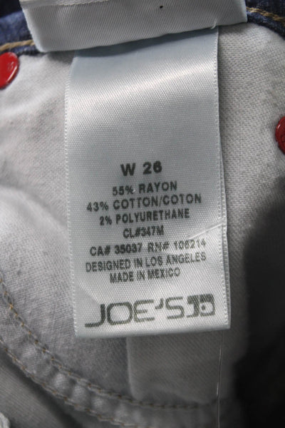 Joes Women Skinny Jeans Blue Rayon Low Rise Button Size 26