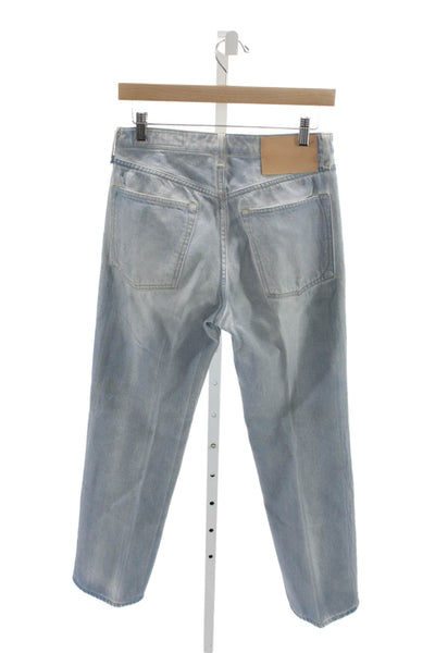 Rag & Bone Unisex Adults Tapered Jeans Blue High Rise Cotton Button Size 25