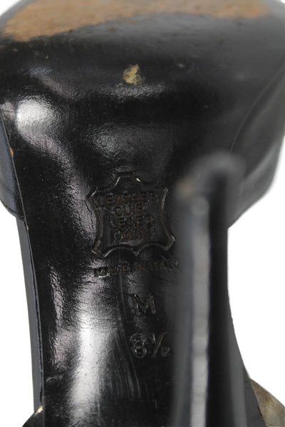 Richard Tyler Womens Leather Pointed Toe Slingbacks Pumps Black Size 8.5 Medium