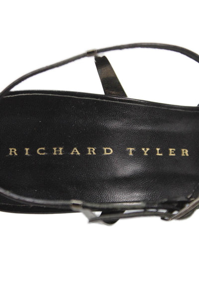 Richard Tyler Womens Leather Pointed Toe Slingbacks Pumps Black Size 8.5 Medium