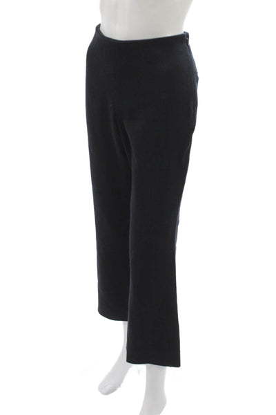 Attersee Womens Cropped Wool Pants Blue Solid Zip Inseam 26 Size 2