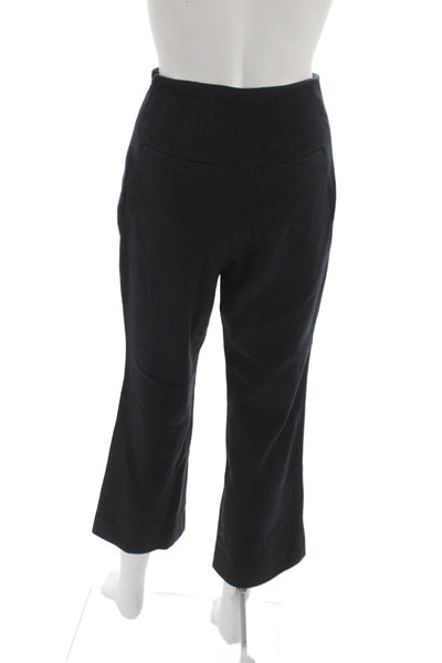 Attersee Womens Cropped Wool Pants Blue Solid Zip Inseam 26 Size 2