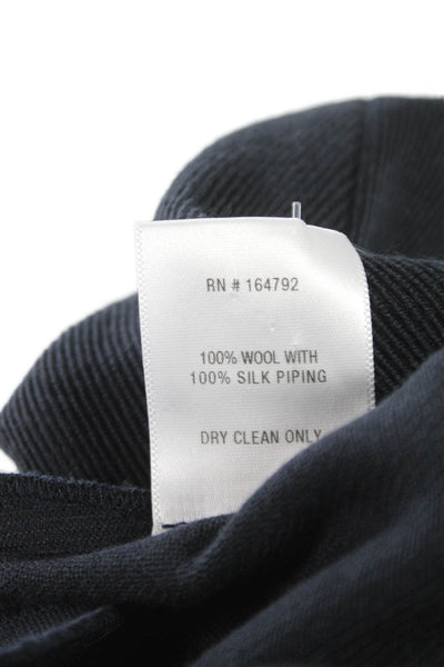Attersee Womens Cropped Wool Pants Blue Solid Zip Inseam 26 Size 2