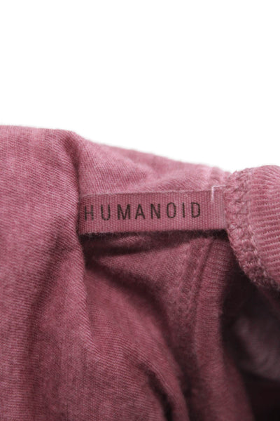 Humanoid Women Pink Cotton Blend Crew Neck Long Sleeve Basic T-Shirt Size S