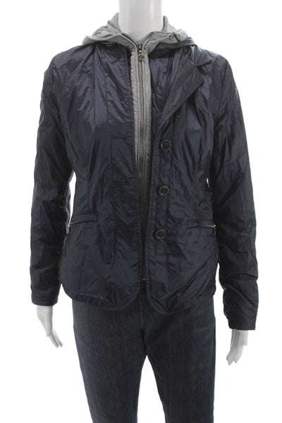 Jan Mayen Mens Windbreaker Blue Nylon Button Size 42