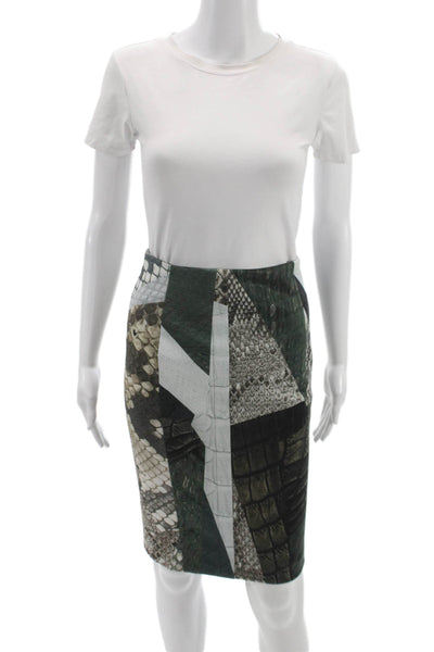 Yigal Azrouel Women Straight Pencil Skirt Multicolor Animal Print Size 0