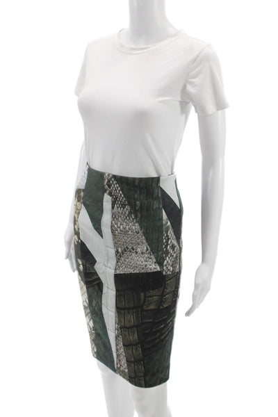 Yigal Azrouel Women Straight Pencil Skirt Multicolor Animal Print Size 0