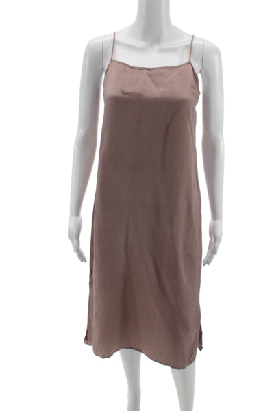 Humanoid Womens Pink Cupro Striped Square Neck Sleeveless Slip Dress Size XS