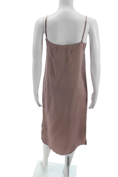 Humanoid Womens Pink Cupro Striped Square Neck Sleeveless Slip Dress Size XS
