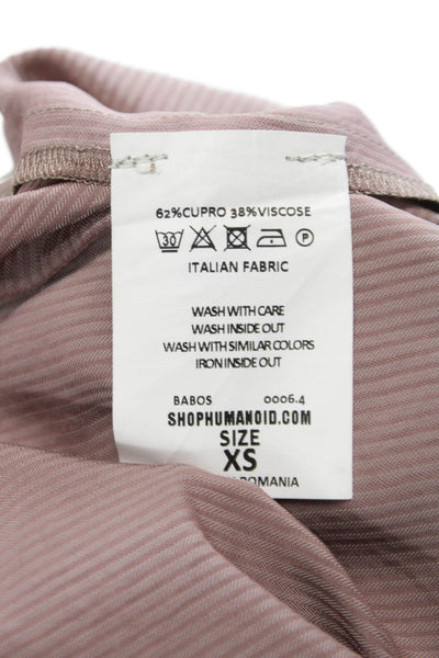 Humanoid Womens Pink Cupro Striped Square Neck Sleeveless Slip Dress Size XS