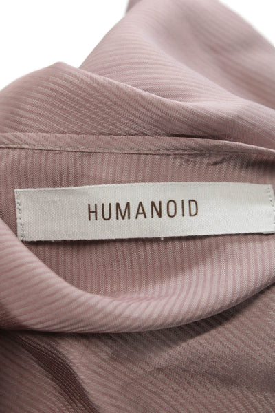 Humanoid Womens Pink Cupro Striped Square Neck Sleeveless Slip Dress Size XS