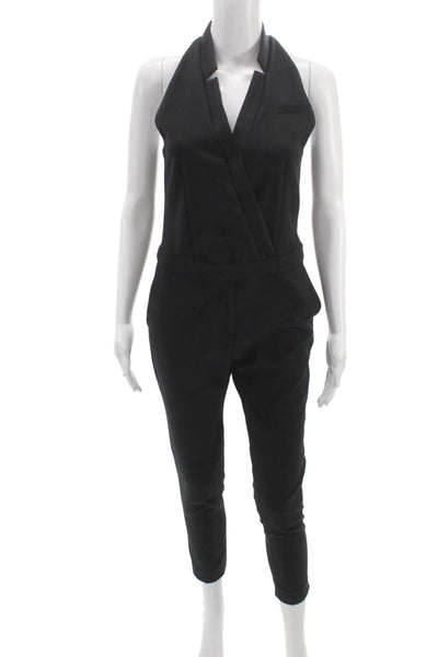 Veronica Beard Women Halter Pants Outfit Black Zip Polyester Size 0