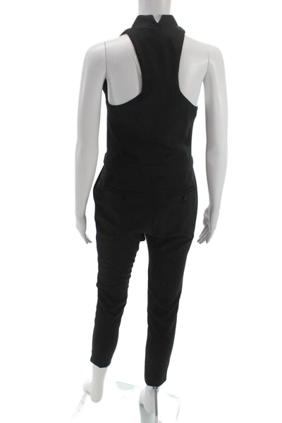 Veronica Beard Women Halter Pants Outfit Black Zip Polyester Size 0