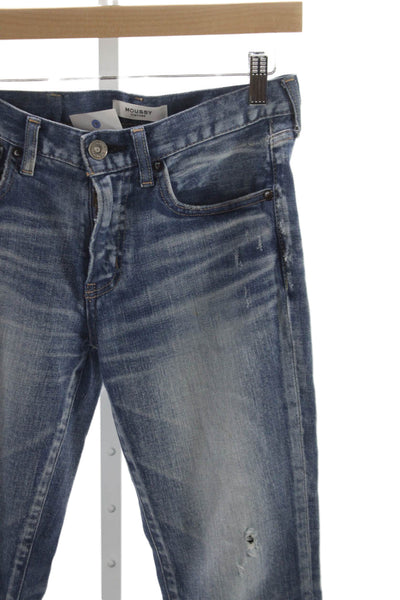 Moussy Women Blue Cotton Skinny Jeans Size 26