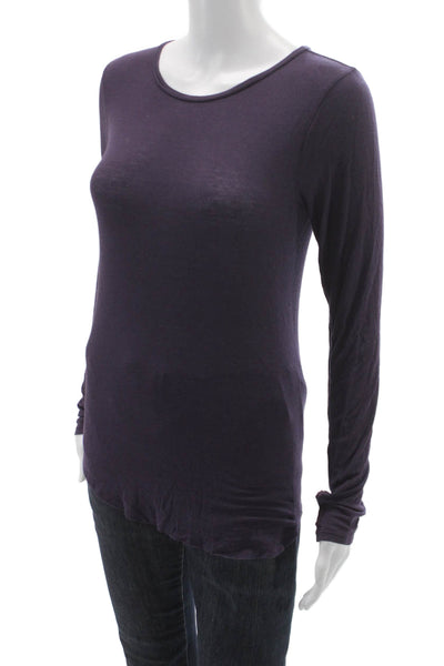 Kristensen Du Nord Women Purple Long Sleeve T-Shirt Cotton Blend Size 1