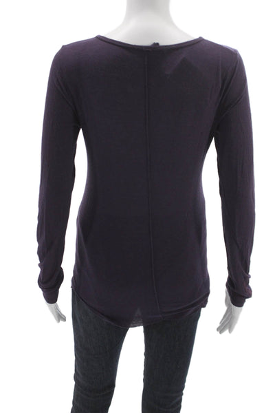 Kristensen Du Nord Women Purple Long Sleeve T-Shirt Cotton Blend Size 1