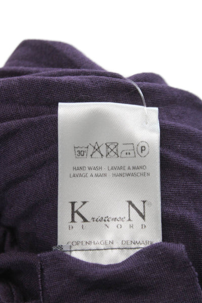 Kristensen Du Nord Women Purple Long Sleeve T-Shirt Cotton Blend Size 1