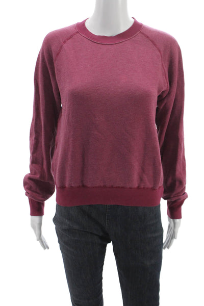 John Elliott Unisex Pullover Sweatshirt Red Cotton Crew Neck Long Sleeve Size 0