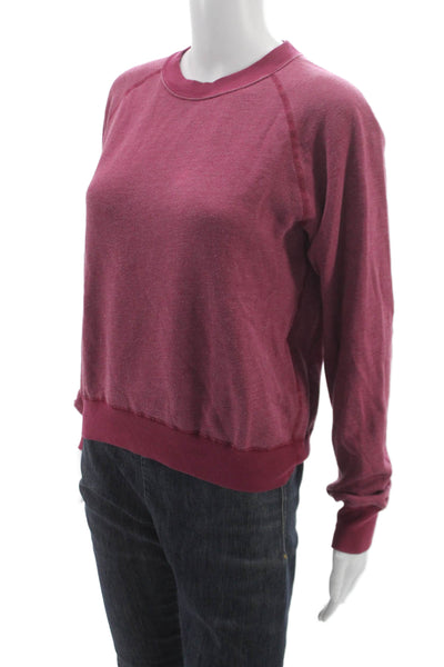John Elliott Unisex Pullover Sweatshirt Red Cotton Crew Neck Long Sleeve Size 0