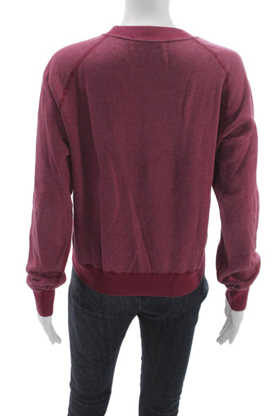 John Elliott Unisex Pullover Sweatshirt Red Cotton Crew Neck Long Sleeve Size 0