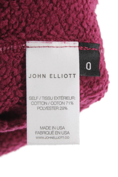 John Elliott Unisex Pullover Sweatshirt Red Cotton Crew Neck Long Sleeve Size 0