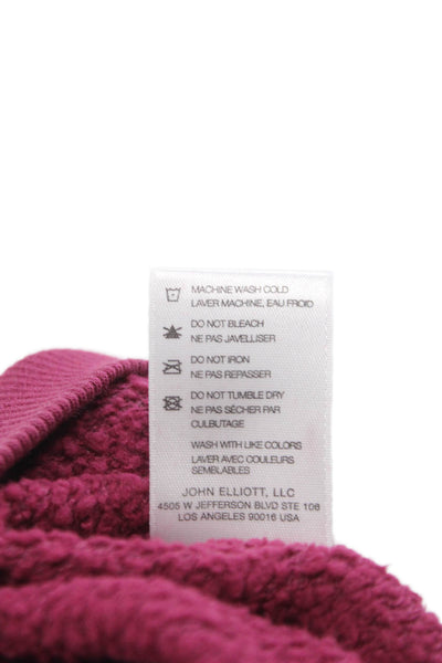 John Elliott Unisex Pullover Sweatshirt Red Cotton Crew Neck Long Sleeve Size 0