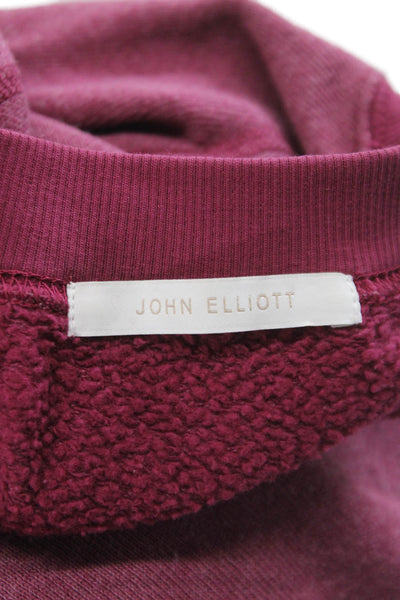 John Elliott Unisex Pullover Sweatshirt Red Cotton Crew Neck Long Sleeve Size 0