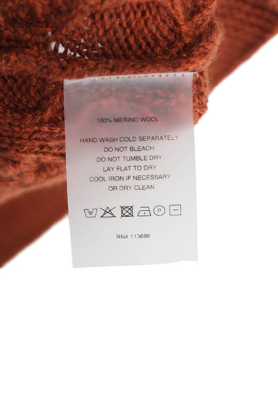 Margaret OLeary Women Orange Merino Wool Crew Neck Sleeveless Vest Size S